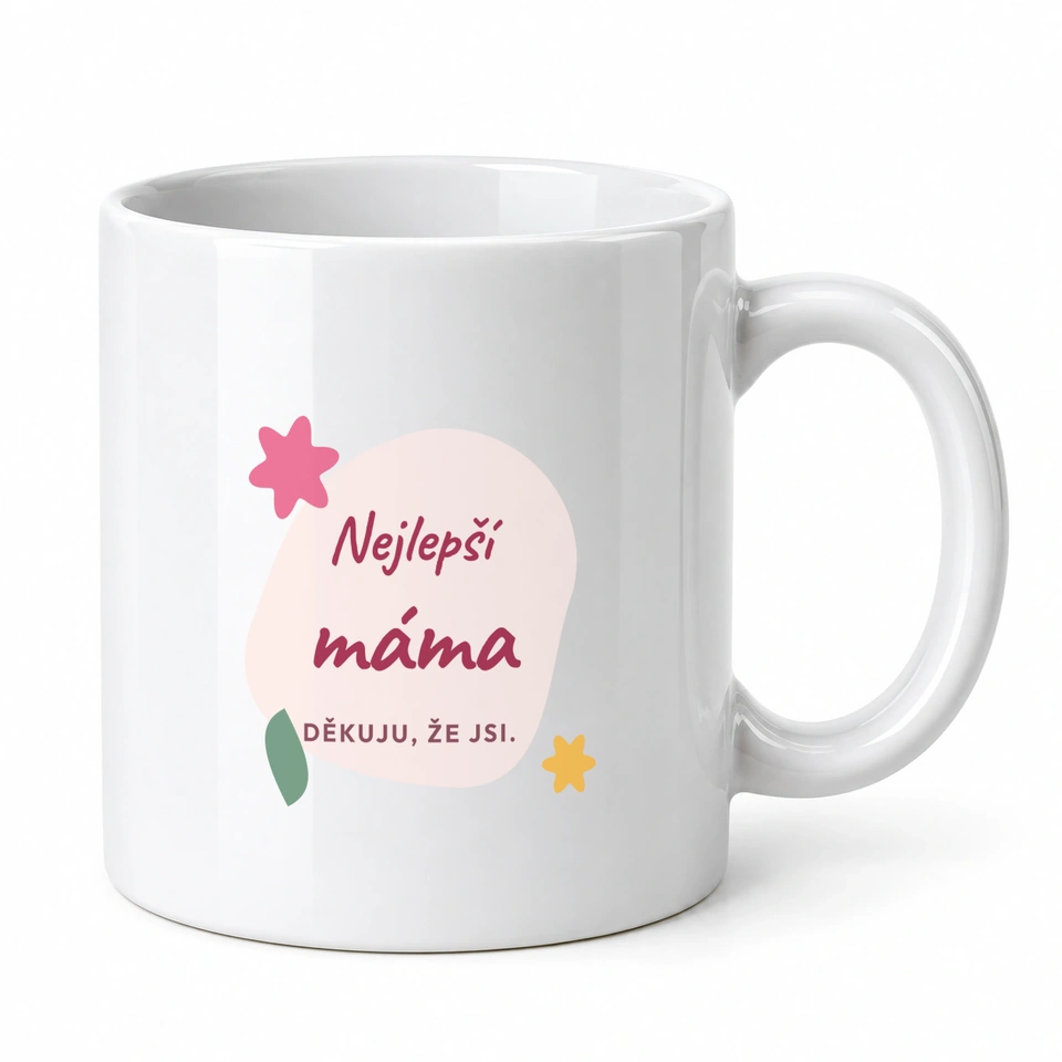 Hrnek klasický – Nejlepší máma · rozkvetlá