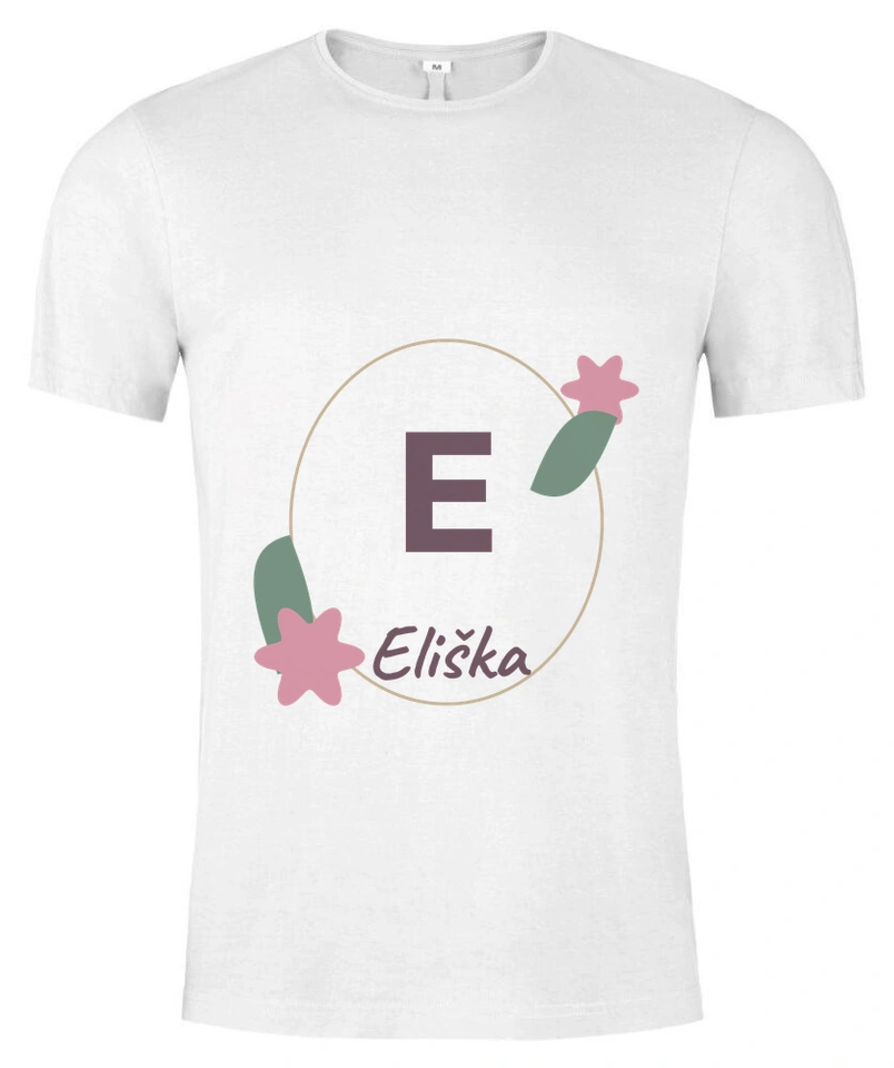 Tričko unisex s vlastním potiskem – Květinový monogram