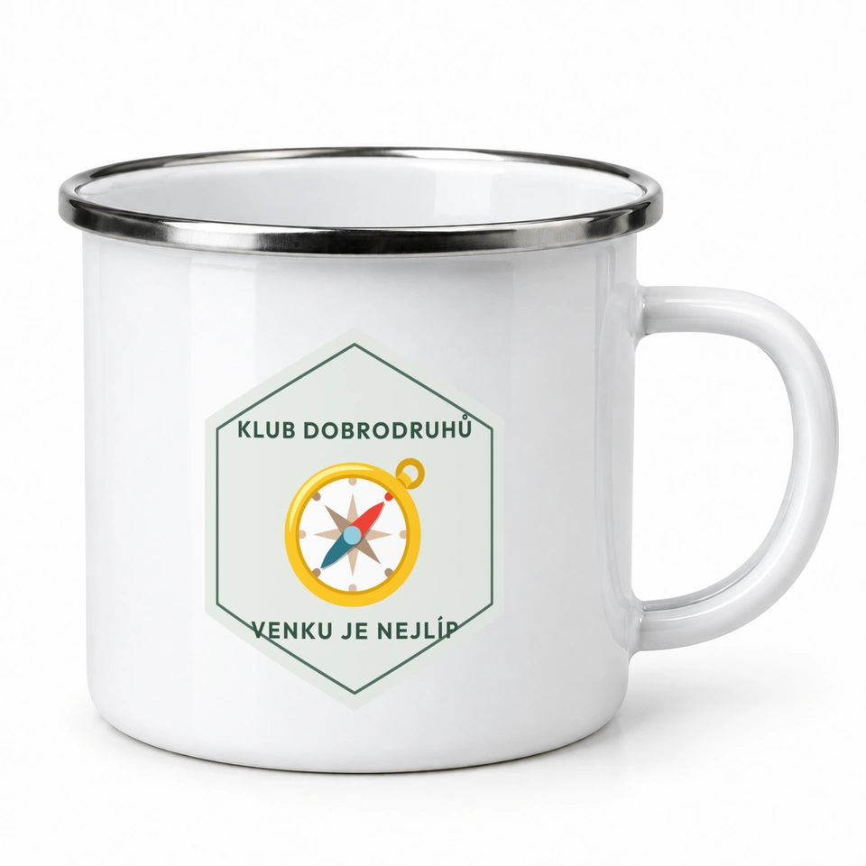 Plecháček smaltovaný bílý – Klub dobrodruhů