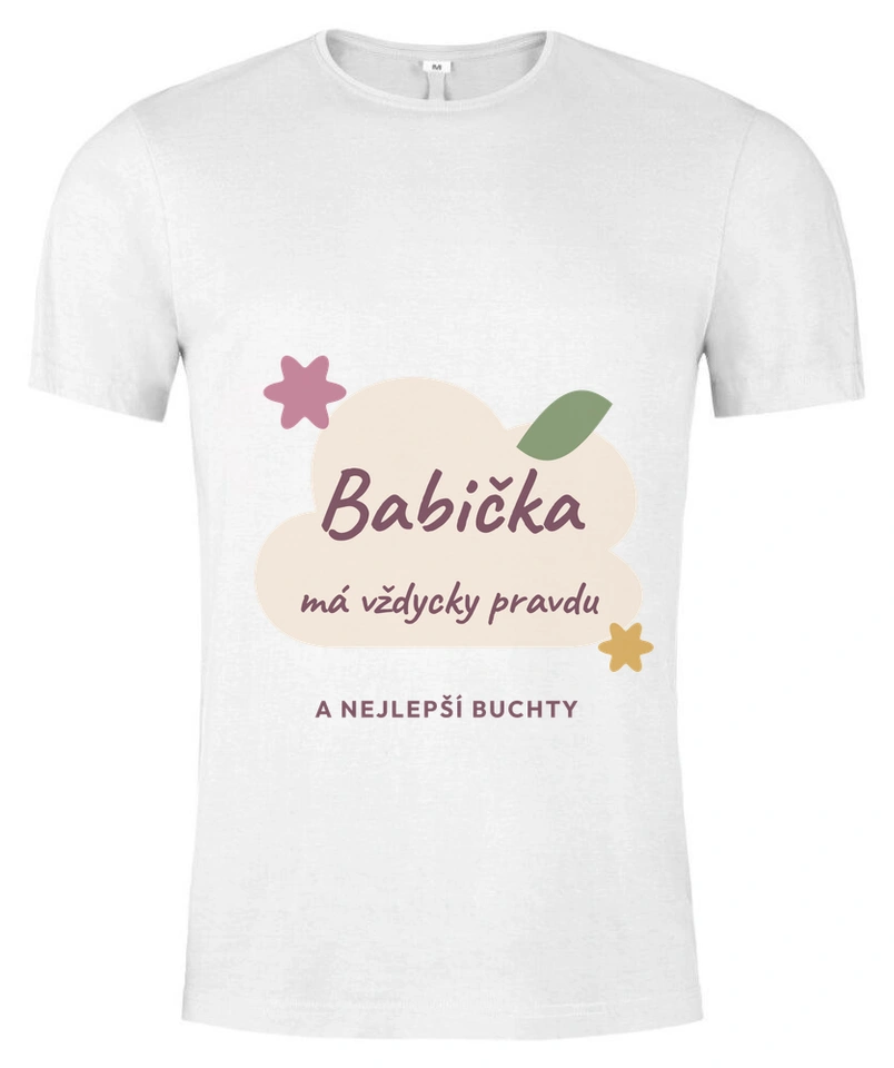 Tričko unisex s vlastním potiskem – Babička · s láskou