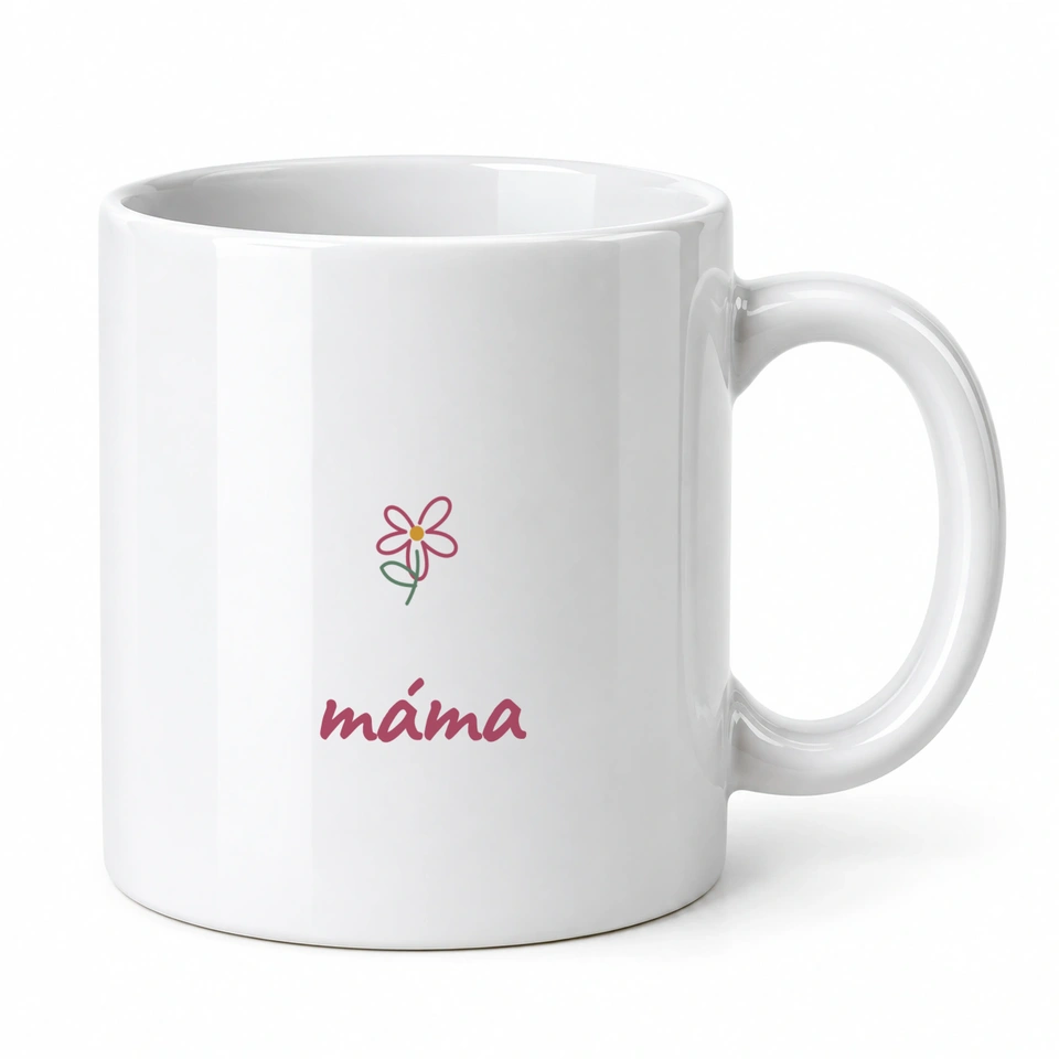 Hrnek klasický – Máma · jedna květina