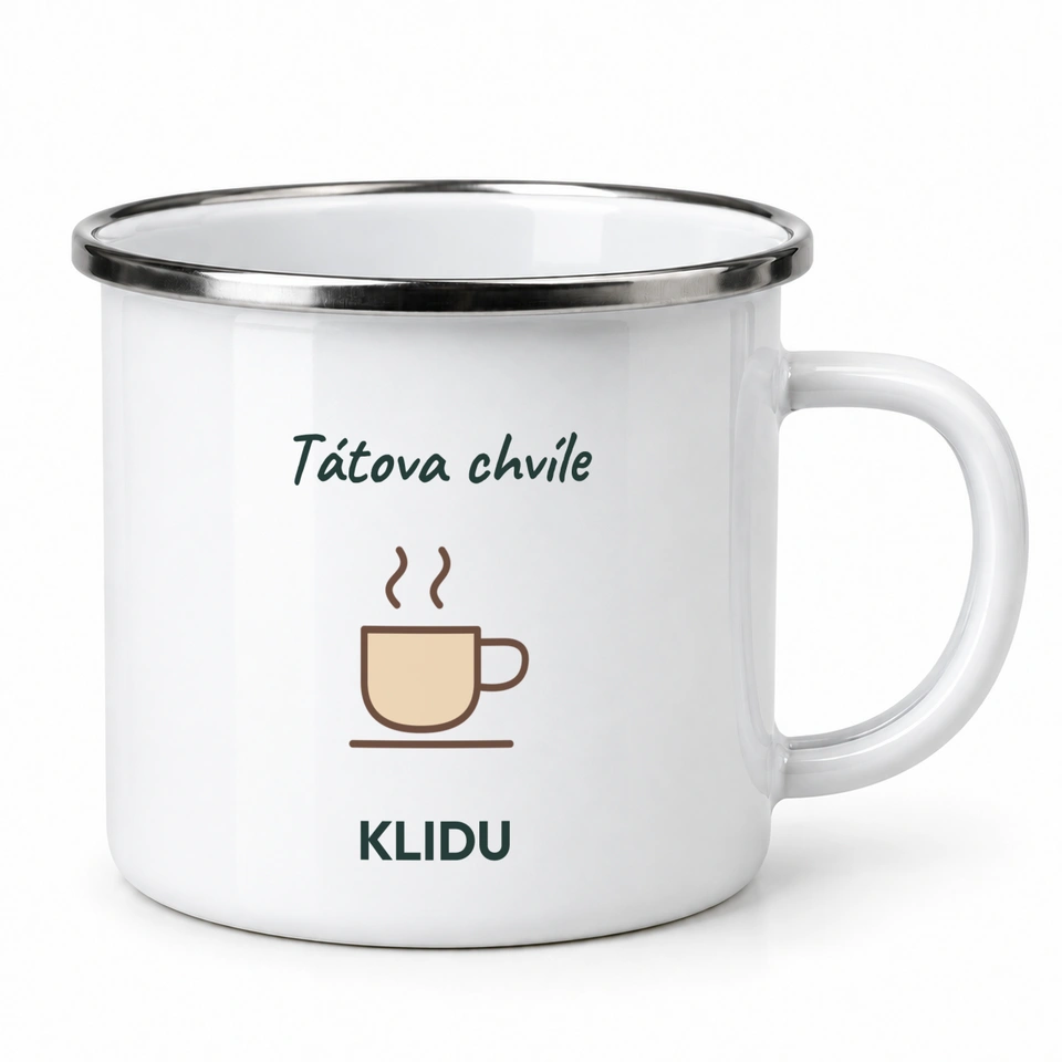 Plecháček smaltovaný bílý – Tátova chvíle klidu