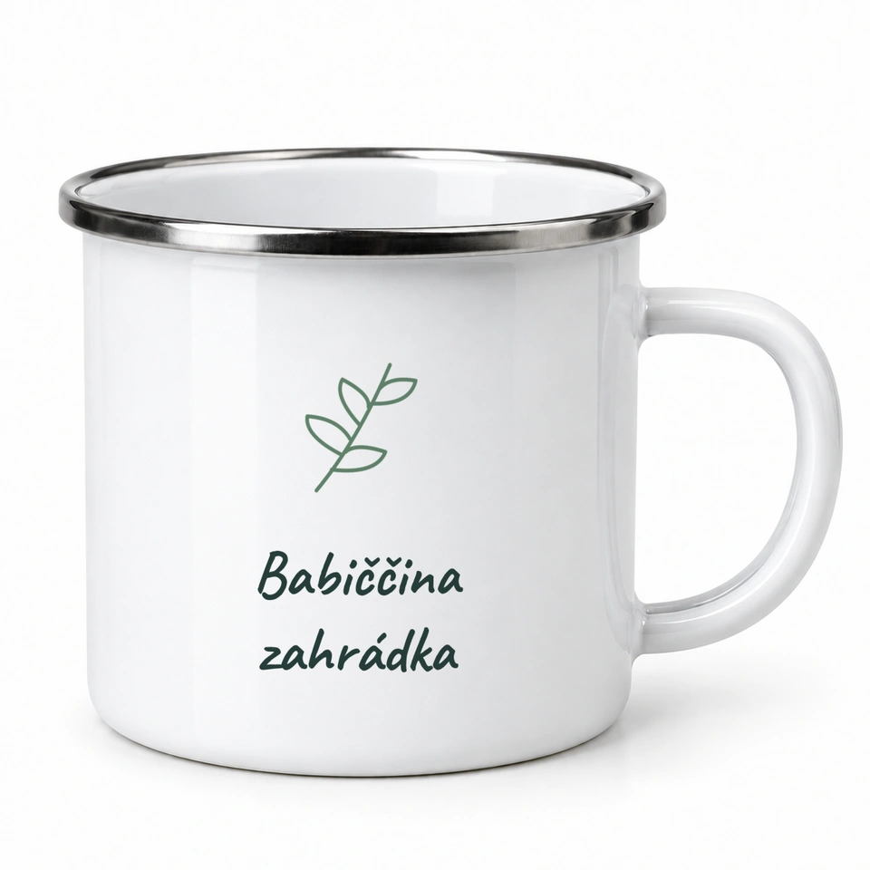 Plecháček smaltovaný bílý – Babiččina zahrádka