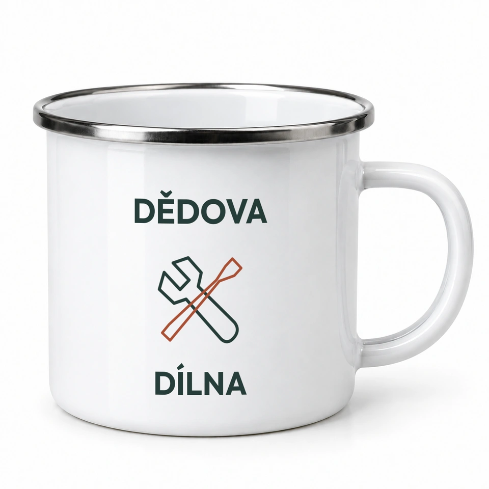 Plecháček smaltovaný bílý – Dědova dílna