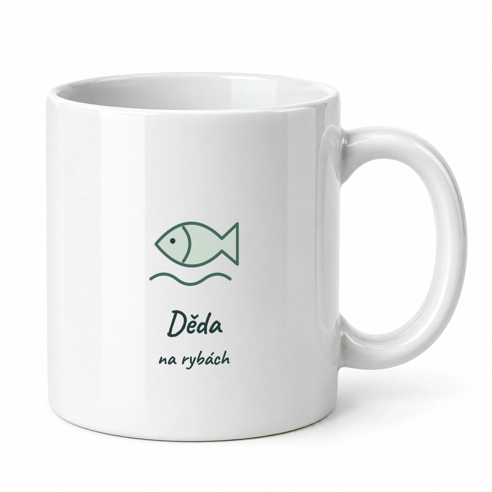 Hrnek klasický – Děda na rybách