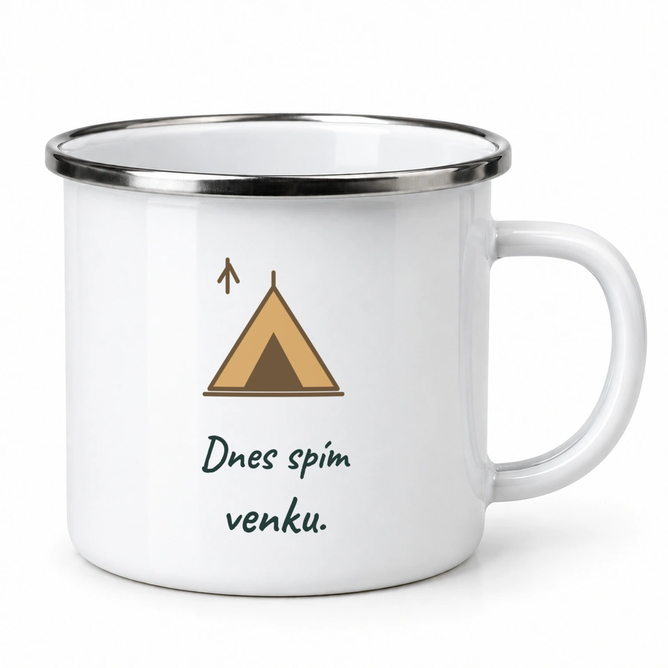 Plecháček smaltovaný bílý – Dnes spím venku