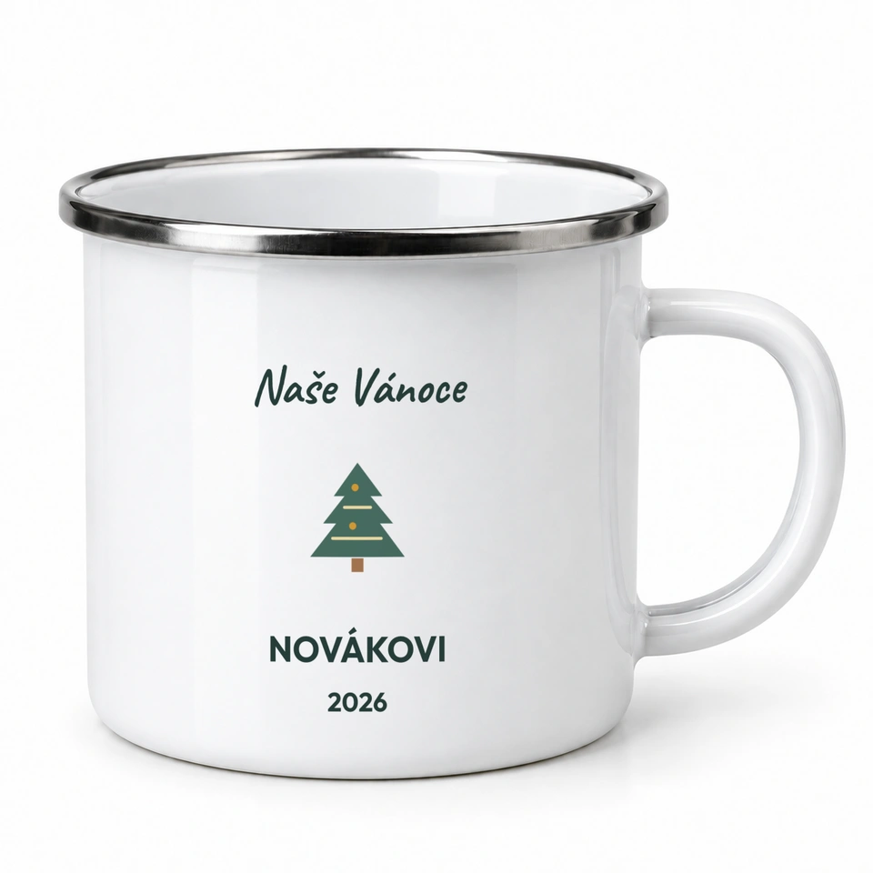 Plecháček smaltovaný bílý – Naše Vánoce