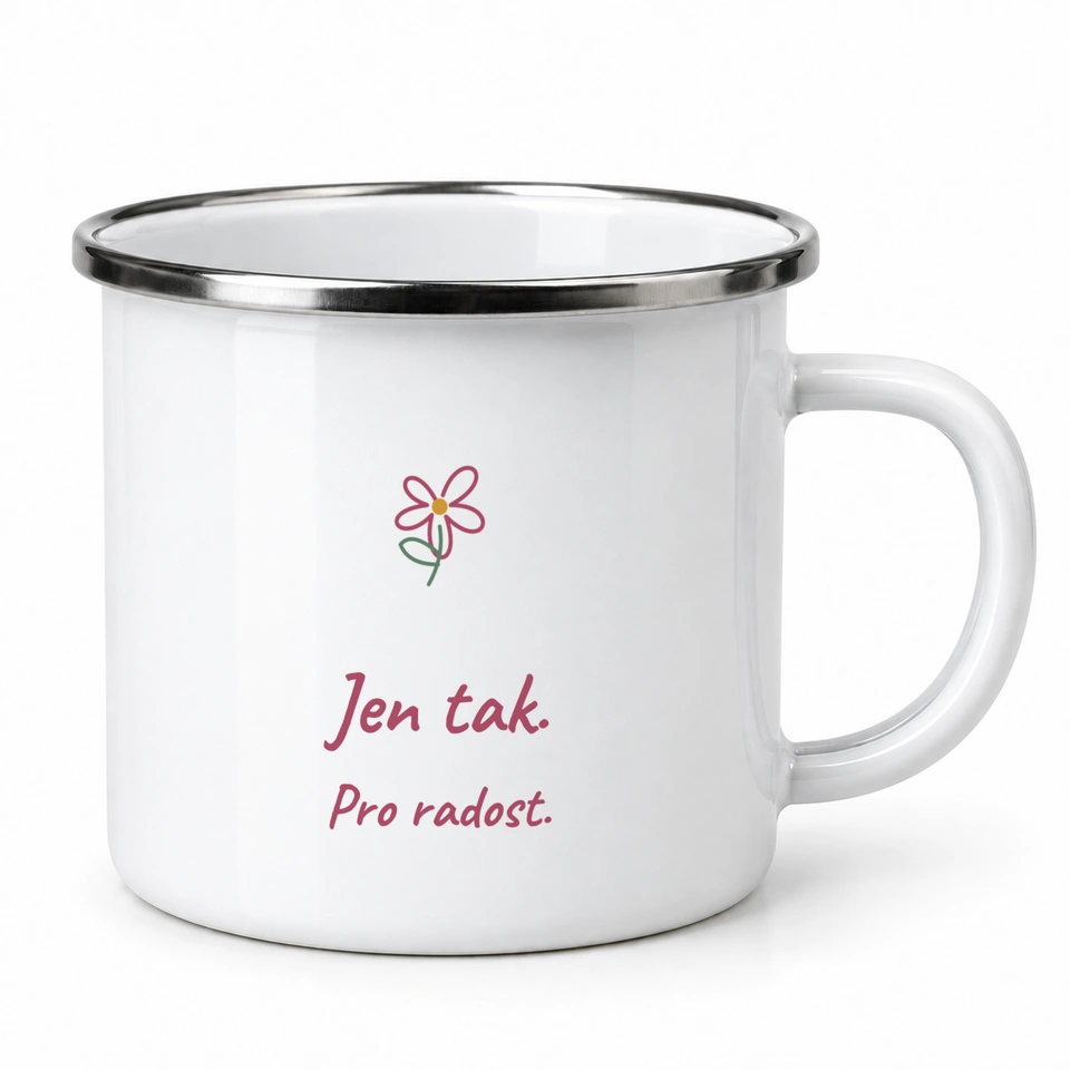 Plecháček smaltovaný bílý – Jen tak. Pro radost.