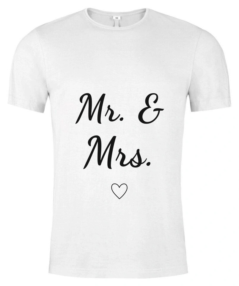 Tričko unisex s vlastním potiskem – Mr. & Mrs.