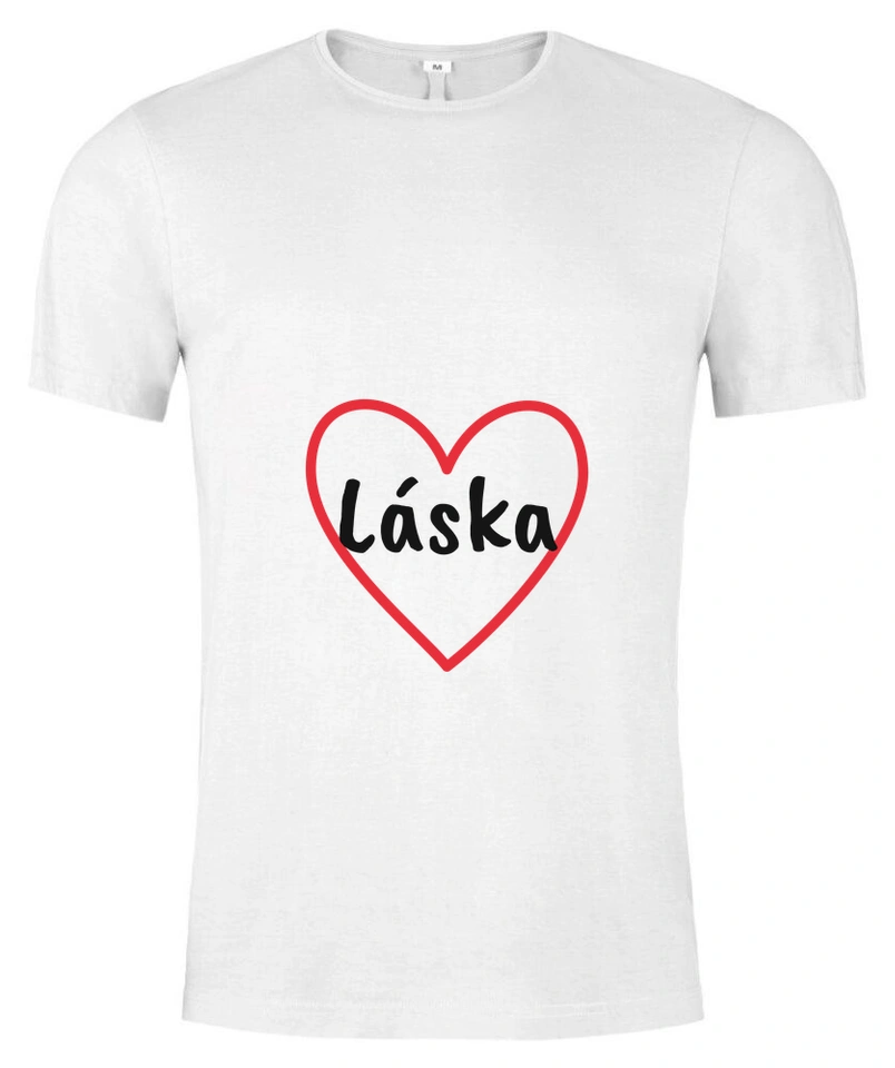 Tričko unisex s vlastním potiskem – Láska v srdci