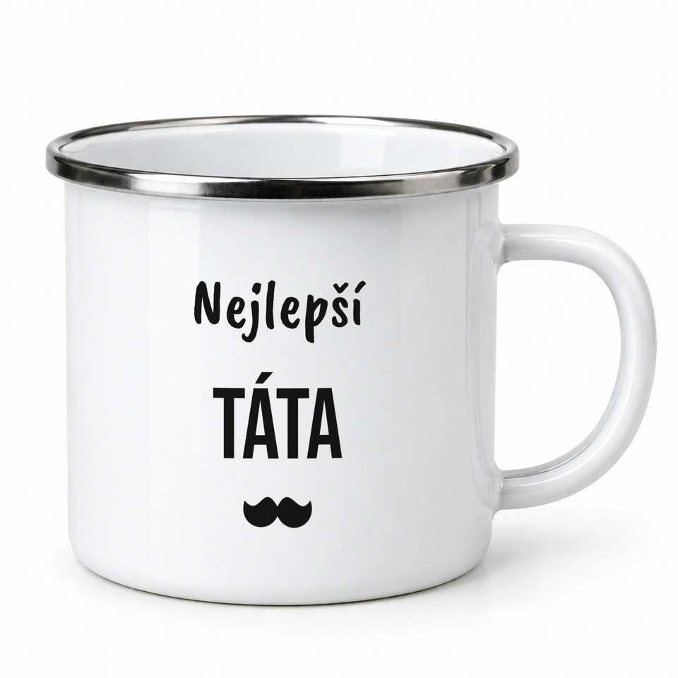 Plecháček smaltovaný bílý – Nejlepší táta