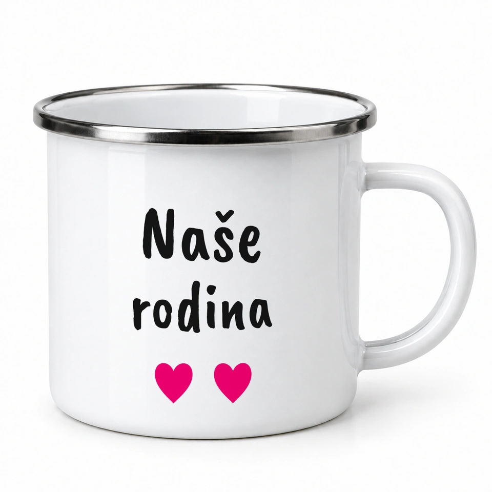 Plecháček smaltovaný bílý – Naše rodina