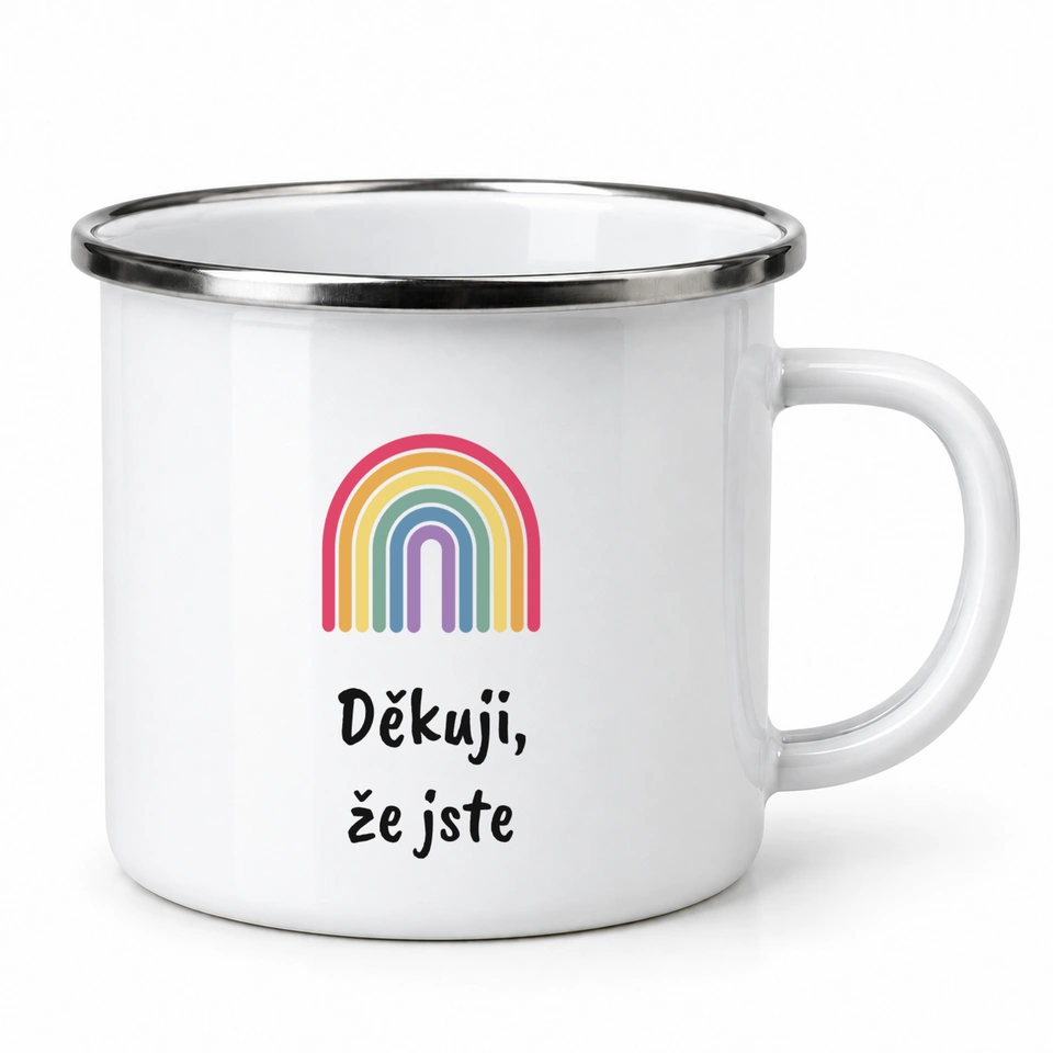 Plecháček smaltovaný bílý – Děkuji, že jste