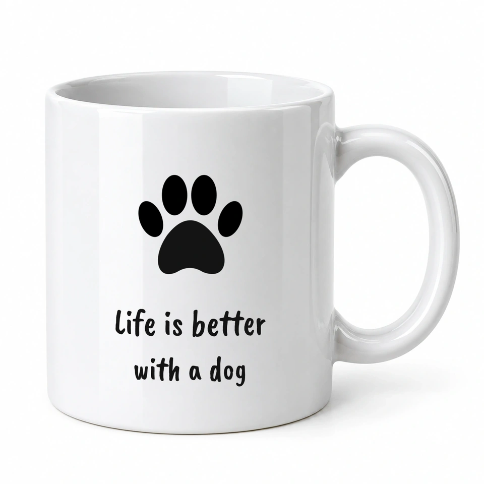 Hrnek klasický – Life is better with a dog