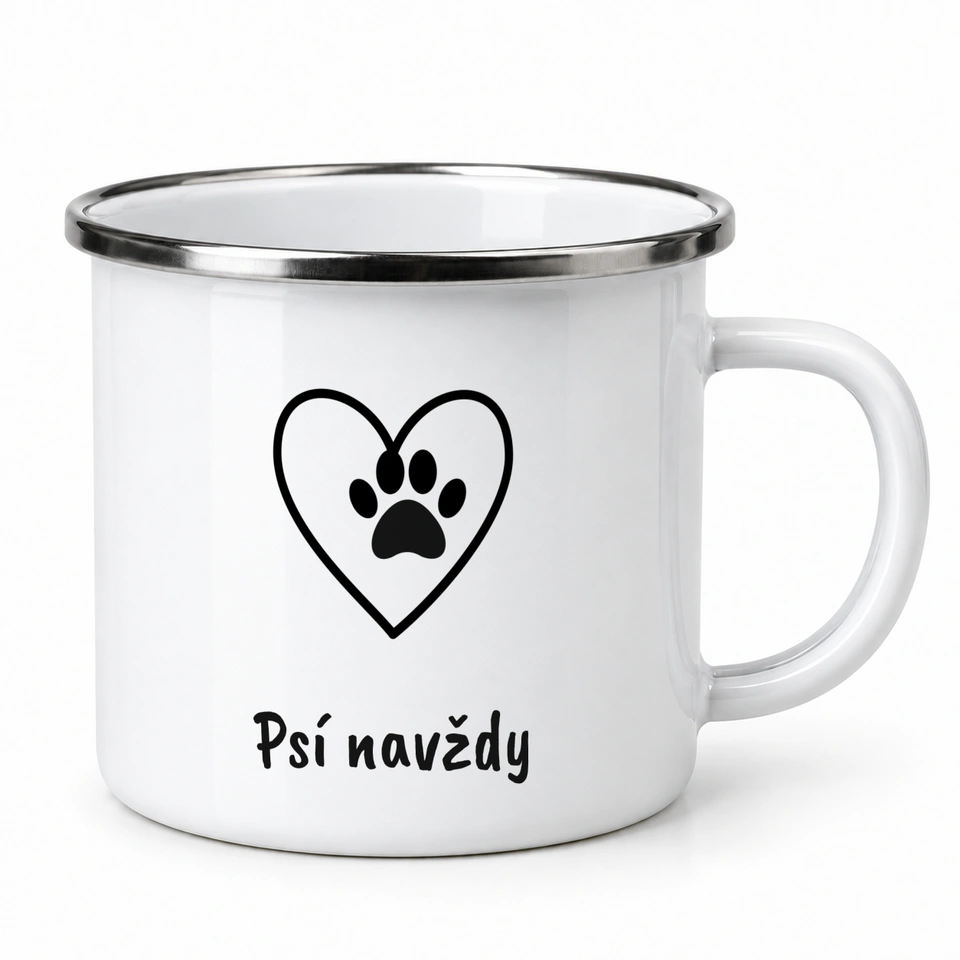 Plecháček smaltovaný bílý – Psí navždy