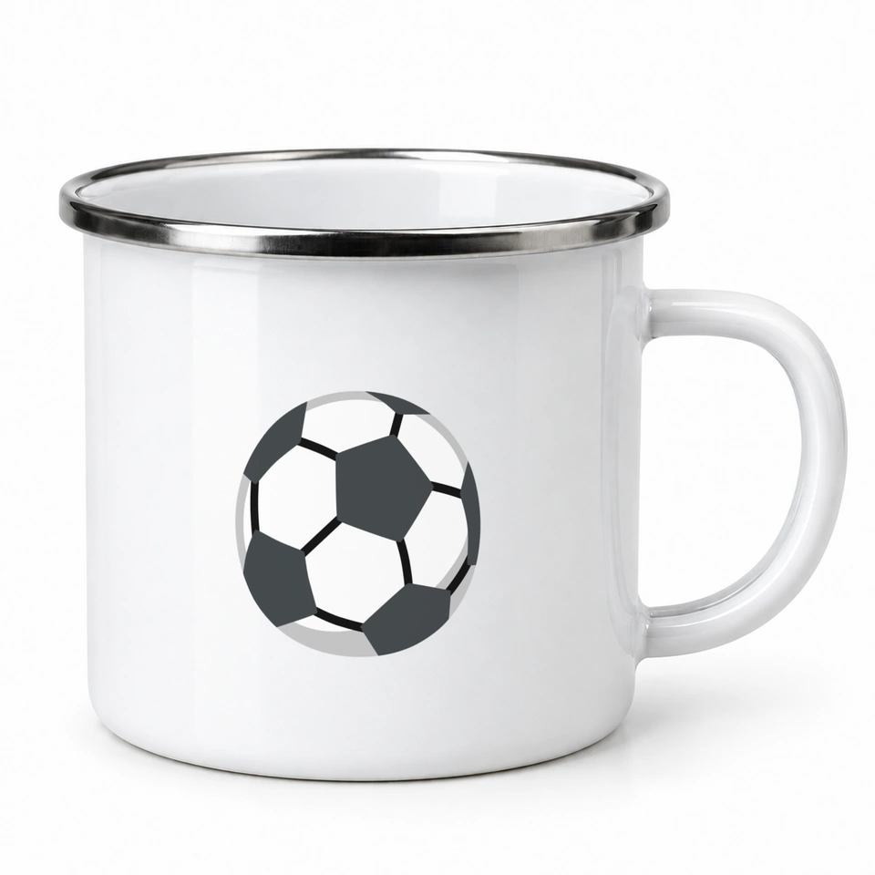 Plecháček smaltovaný bílý – Fotbal · míč