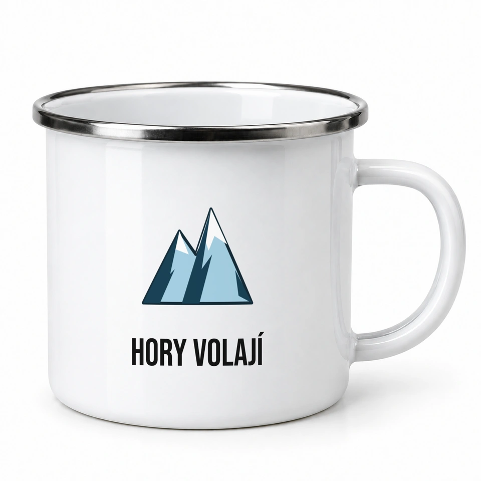 Plecháček smaltovaný bílý – Hory volají