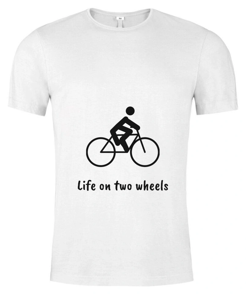 Tričko unisex s vlastním potiskem – Life on two wheels