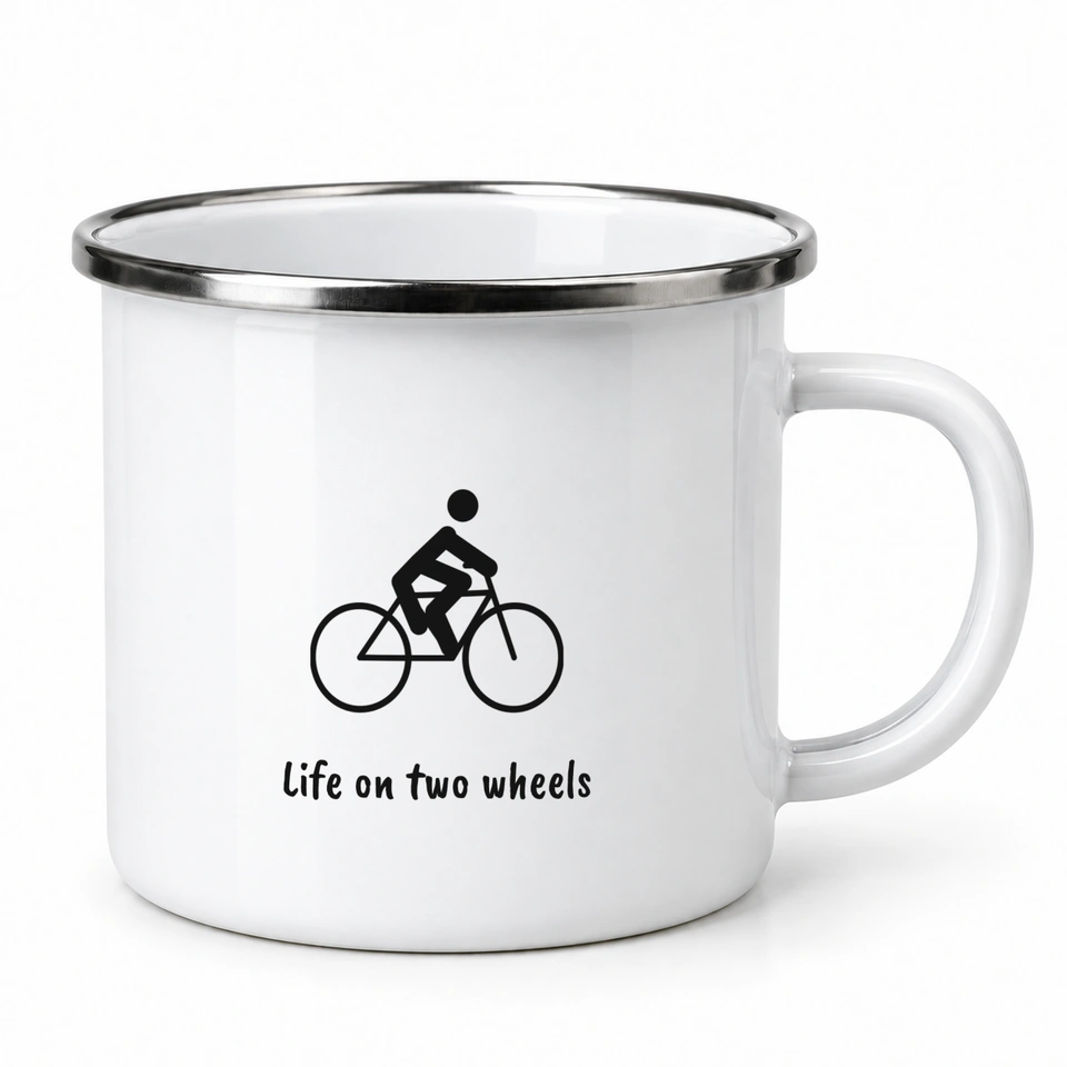 Plecháček smaltovaný bílý – Life on two wheels