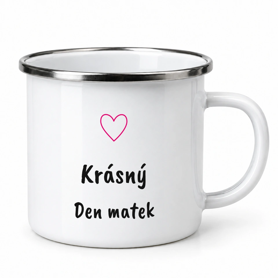 Plecháček smaltovaný bílý – Krásný Den matek