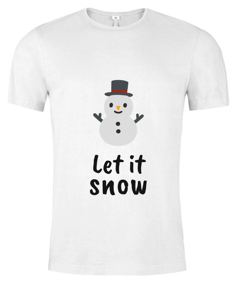 Tričko unisex s vlastním potiskem – Let it snow