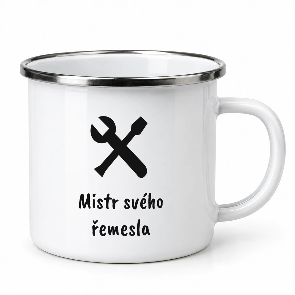 Plecháček smaltovaný bílý – Mistr svého řemesla