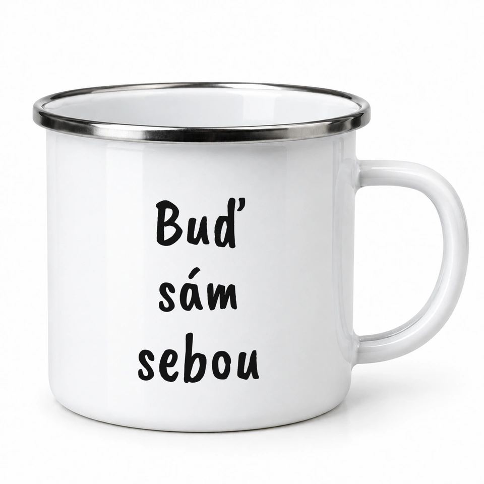Plecháček smaltovaný bílý – Buď sám sebou