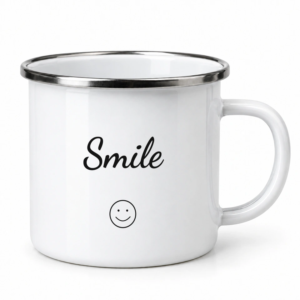 Plecháček smaltovaný bílý – Smile