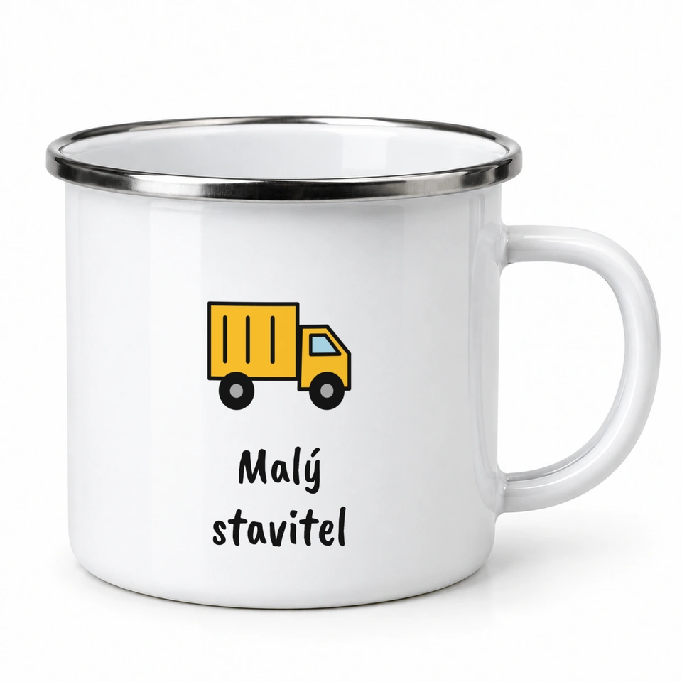 Plecháček smaltovaný bílý – Malý stavitel