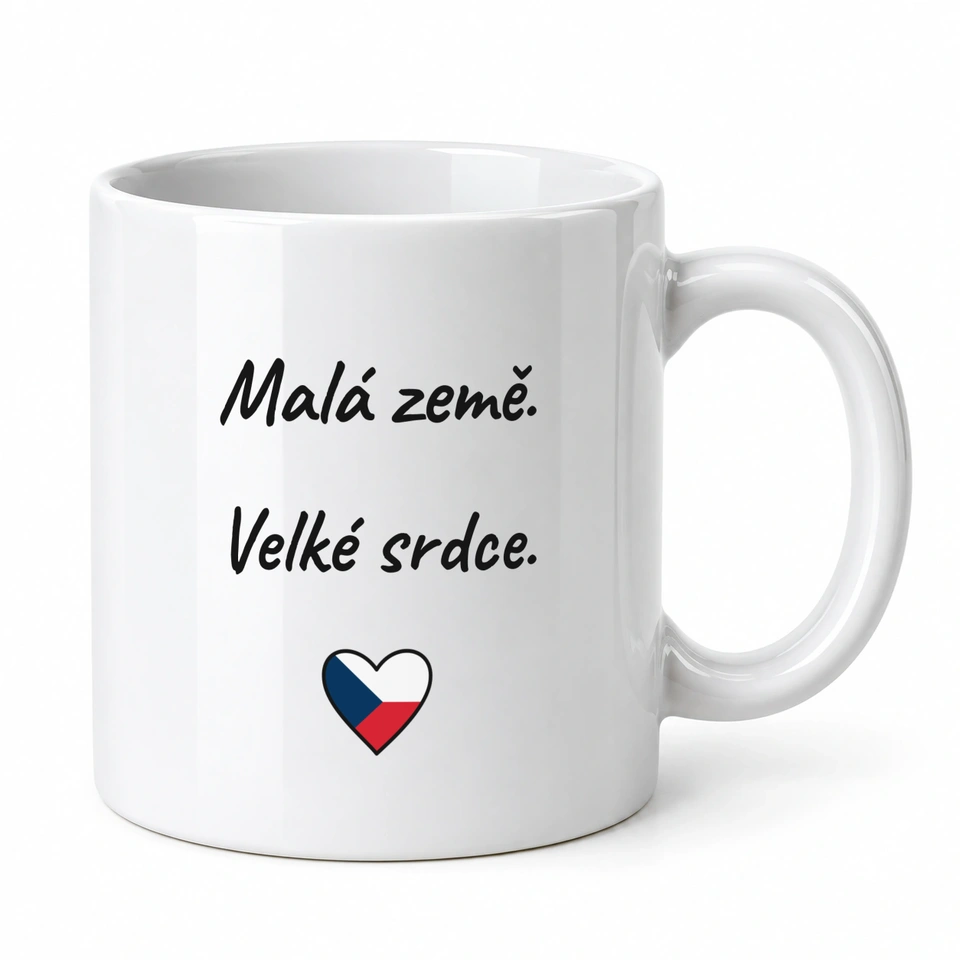 Hrnek klasický – Malá země. Velké srdce.